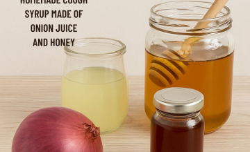 Homemade cough syrup made of onion juice and honey